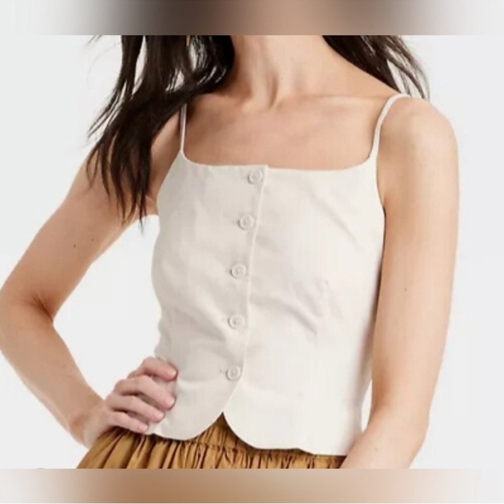a new day Cream Button-Up Camisole